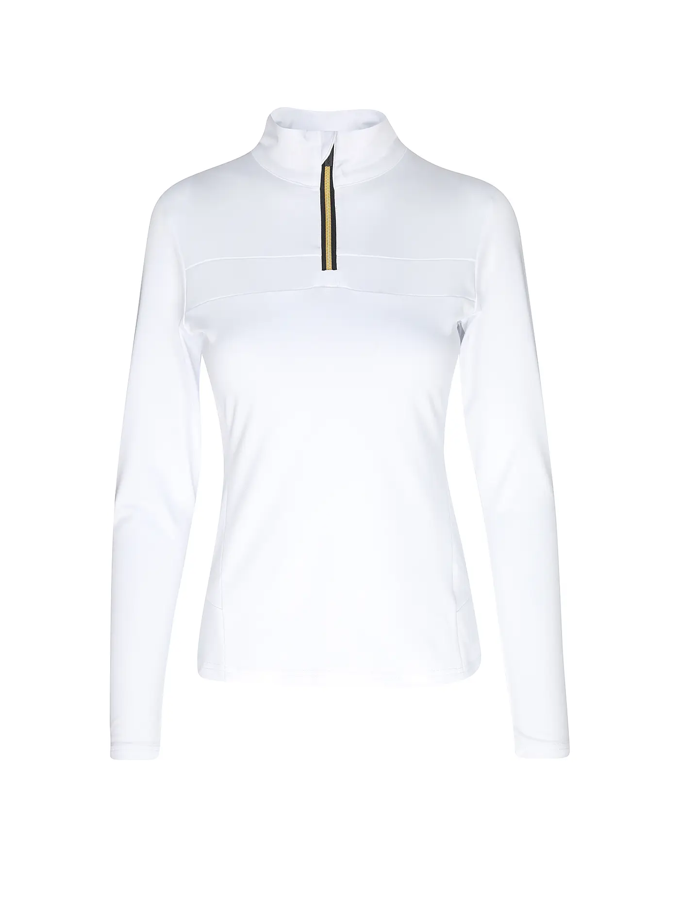 PHENIX | Damen Unterzieh Zipshirt Gold Accent | weiss